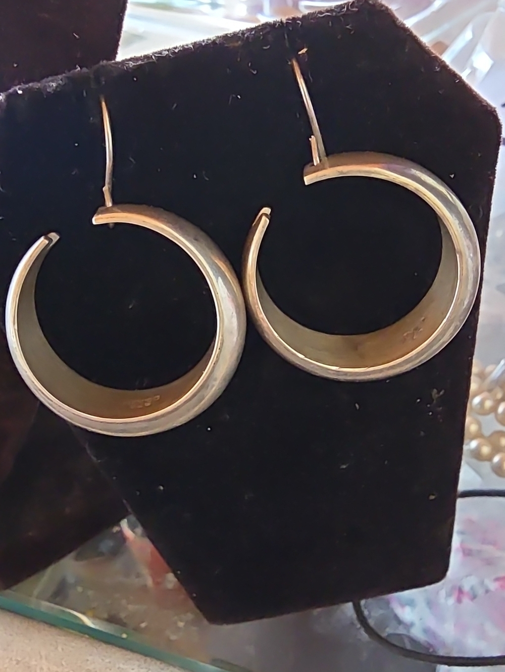 Polished Sterling Silver 925 Solid Hoop Pierced Ear Earrings - Women Jewelry
